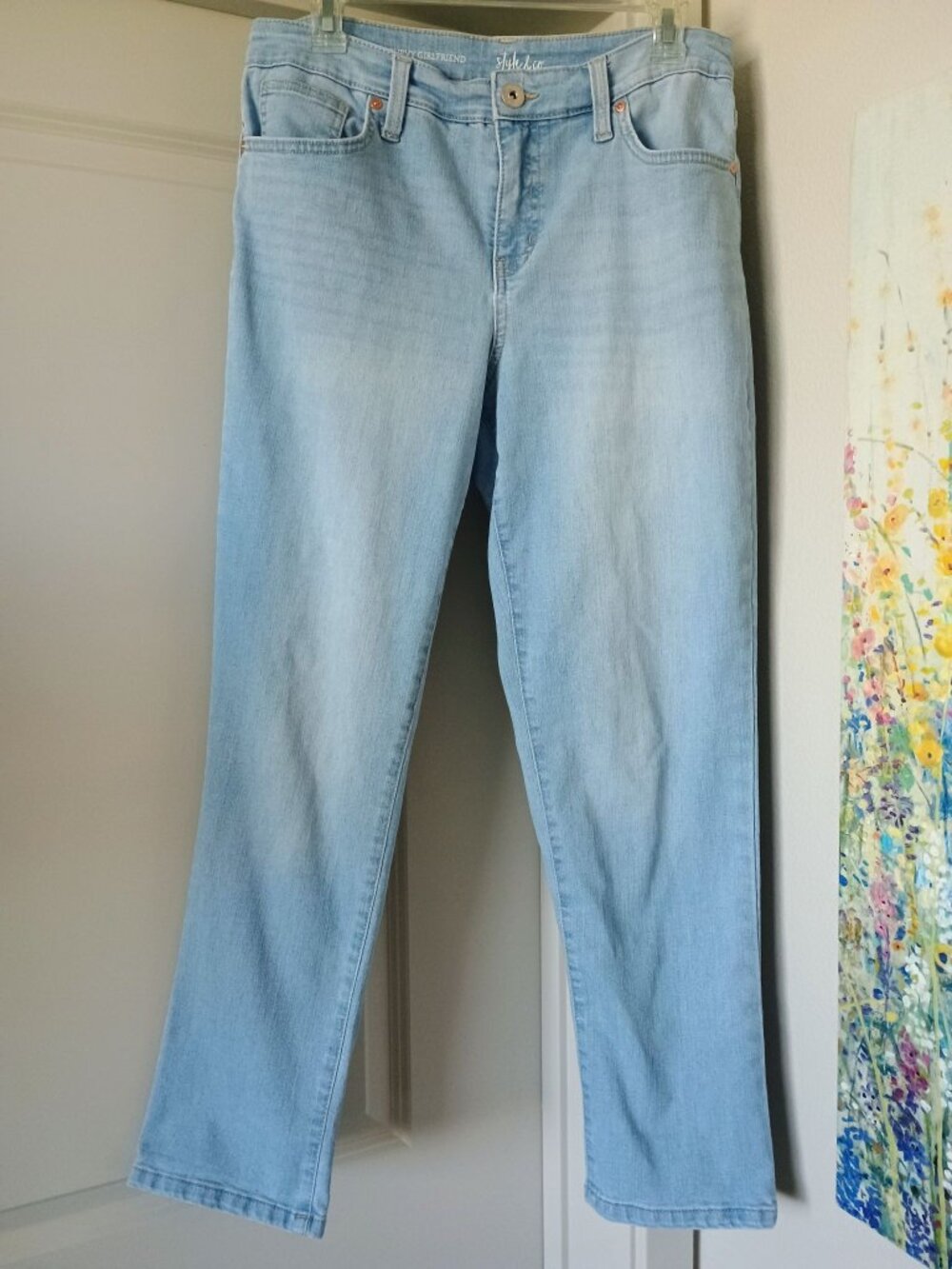 👖🩵 EUC STYLE & CO CHAMBRAY LIGHT BLUE STRETCH JEANS SIZE 10